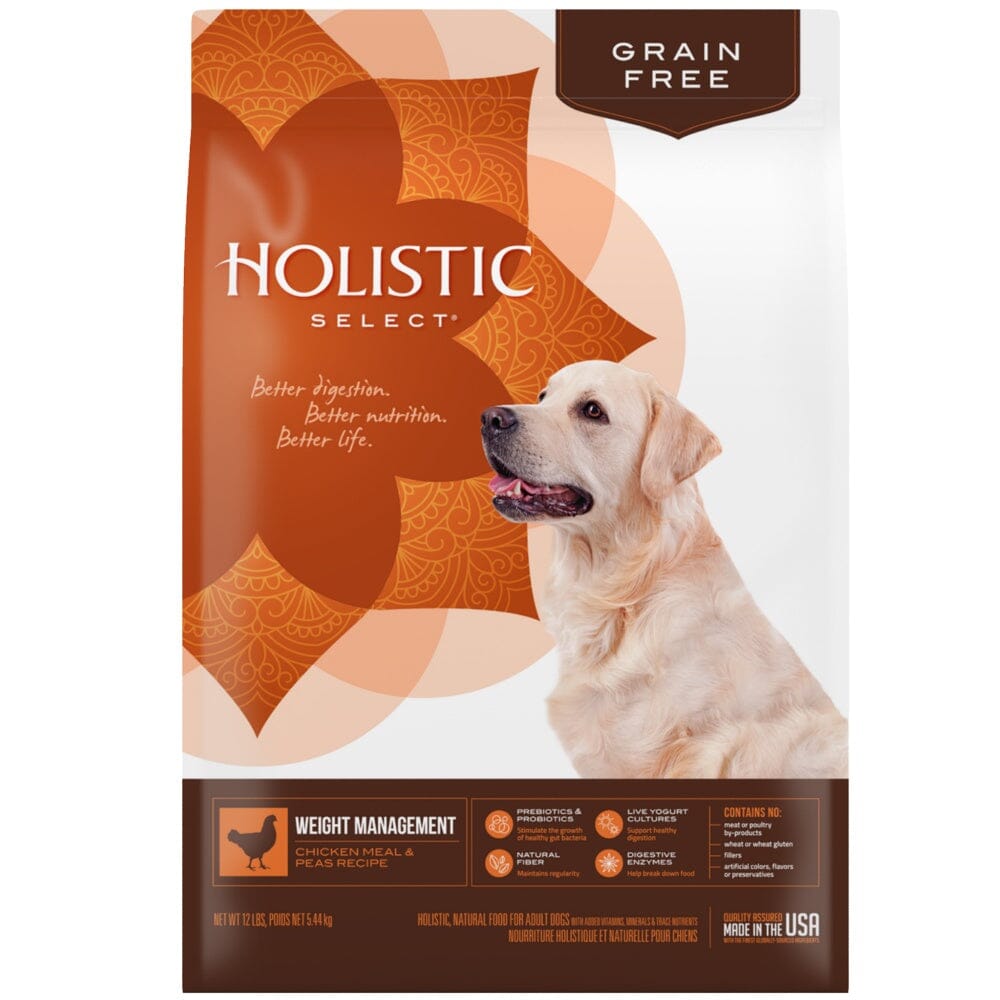 Holistic Select Natural Grain Free Chicken Meal and Pea Weight Management Dry Dog Food  