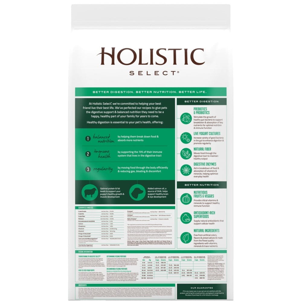 Holistic Select Natural Large & Giant Breed Puppy Health Lamb Meal and Oatmeal Dry Dog Food  