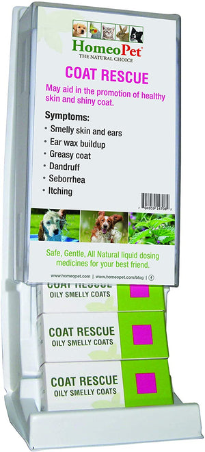 HomeoPet Coat Rescue Display Cat and Dog First Aid Care - 15 ml - 6 Count