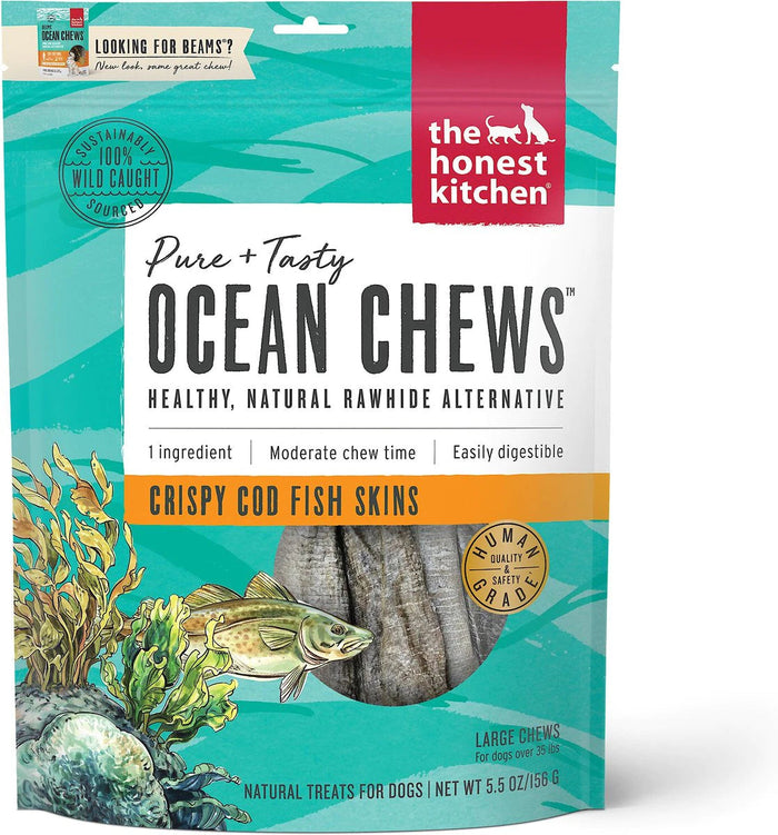 Honest Kitchen Dog BEAMS Ocean Chews Cod - Large - 5.5 Oz