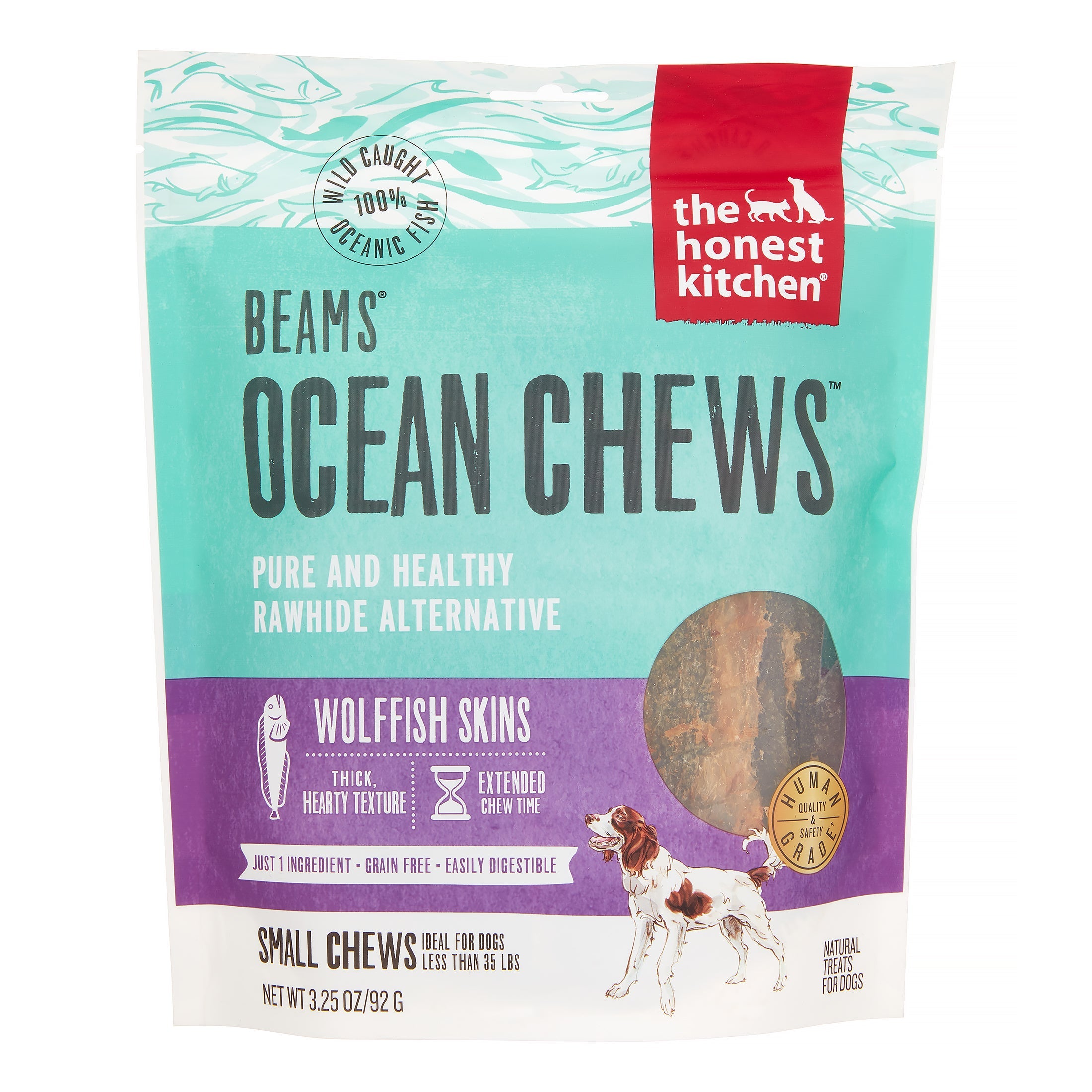 Honest Kitchen Dog BEAMS Ocean Chews Wolffish Fish Skins - Small - 3.2 Oz  