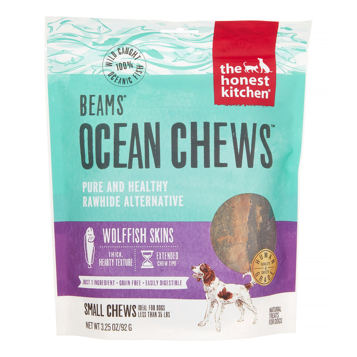Honest Kitchen Dog BEAMS Ocean Chews Wolffish Fish Skins - Small - 3.2 Oz