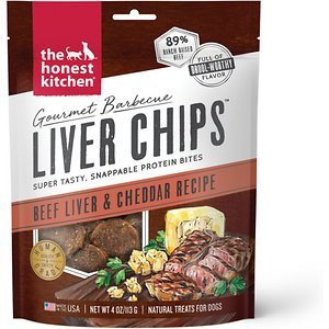 Honest Kitchen Dog Biscuits Gourmet BBQ Liver CHIPS Beef - 4 Oz