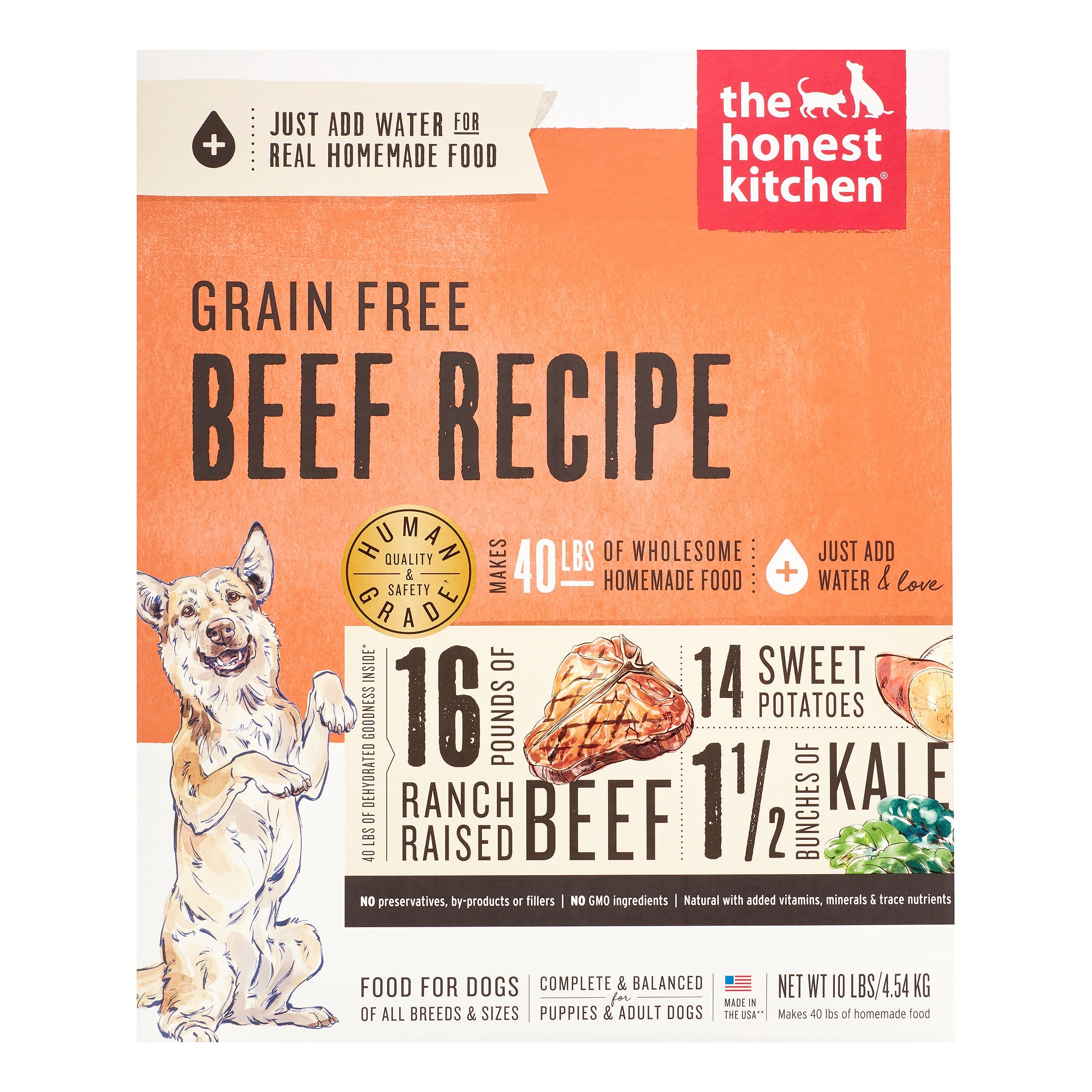 Honest Kitchen Grain-Free Beef Dehydrated Dog Food - 10 lbs Box  