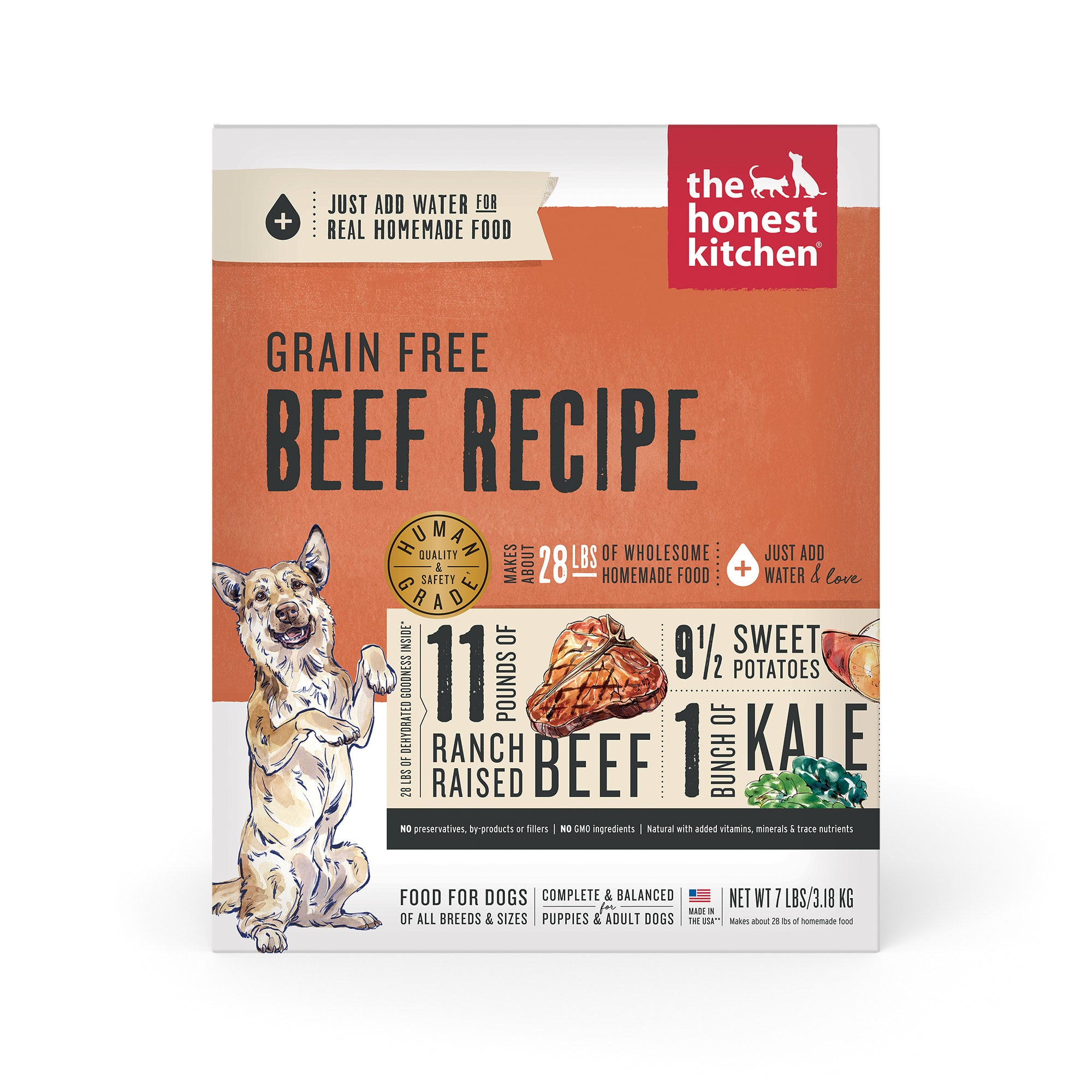 Honest Kitchen Grain-Free Beef Dehydrated Dog Food - 7 lb Box  