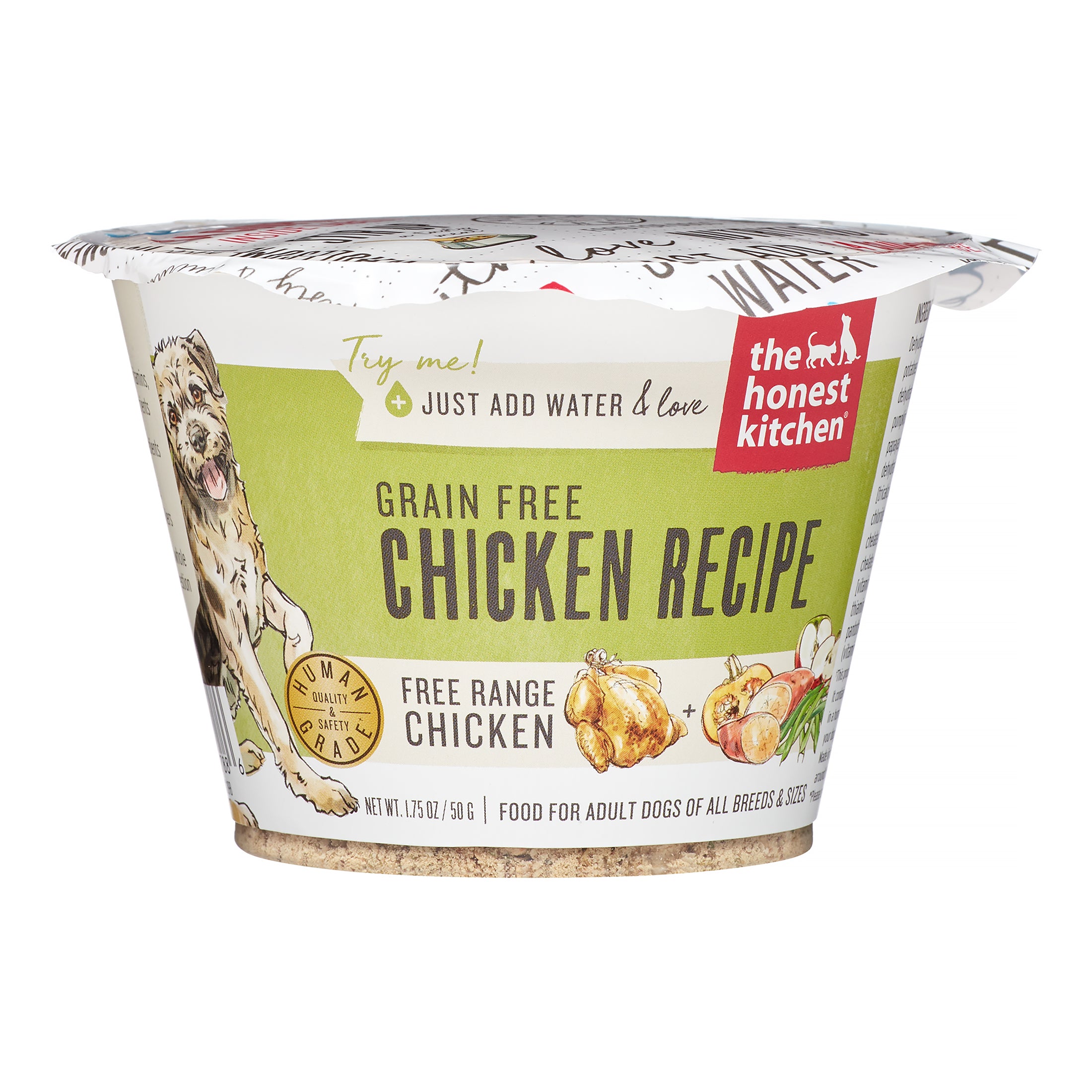 Honest Kitchen Grain-Free Chicken Dehydrated Dog Food - 1.75 Oz CUP - Case of 12  