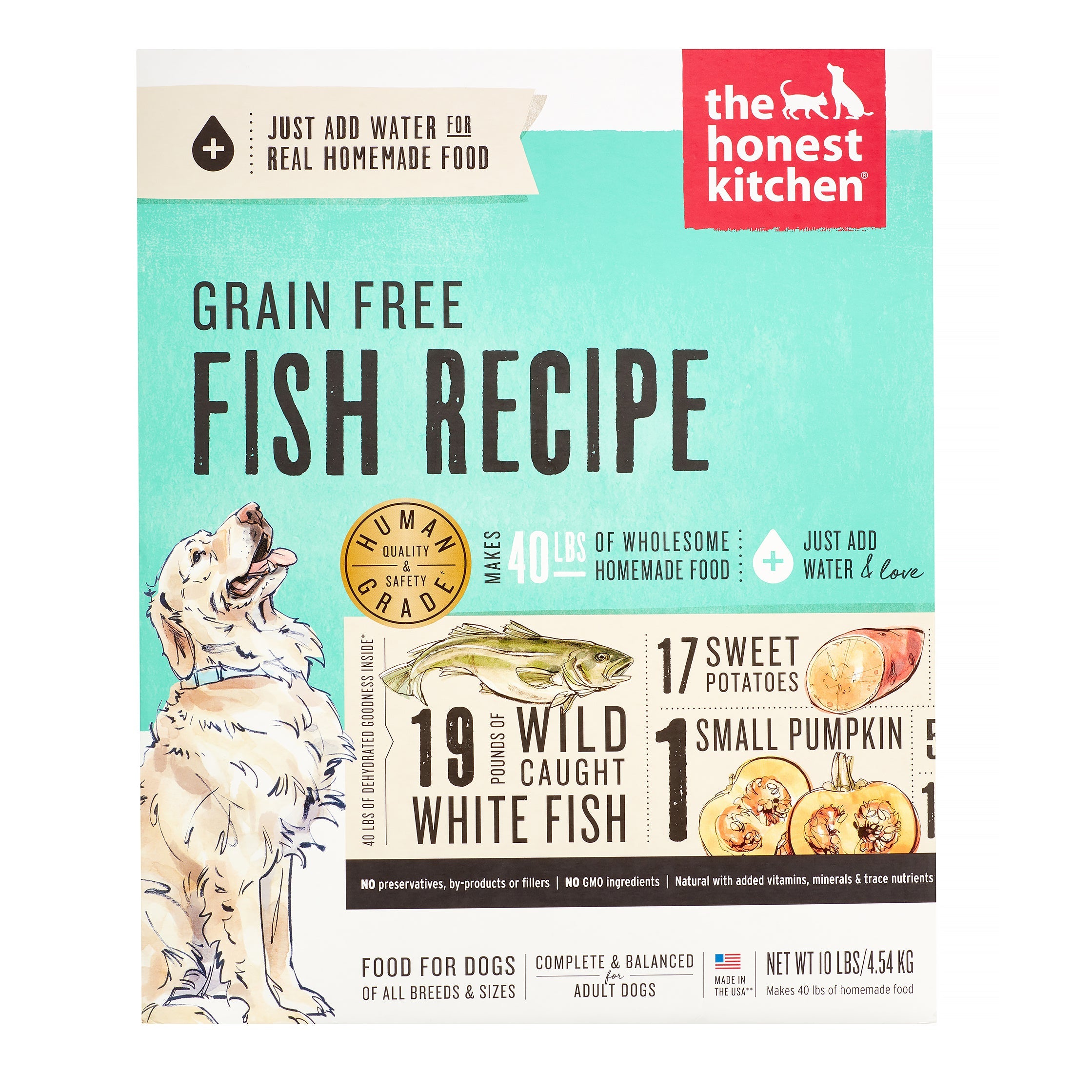 Honest Kitchen Grain-Free Fish Dehydrated Dog Food - 10 lbs BOX  