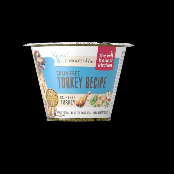 Honest Kitchen Grain-Free Turkey Dehydrated Dog Food - 1.75 Oz Cup - Case of 12