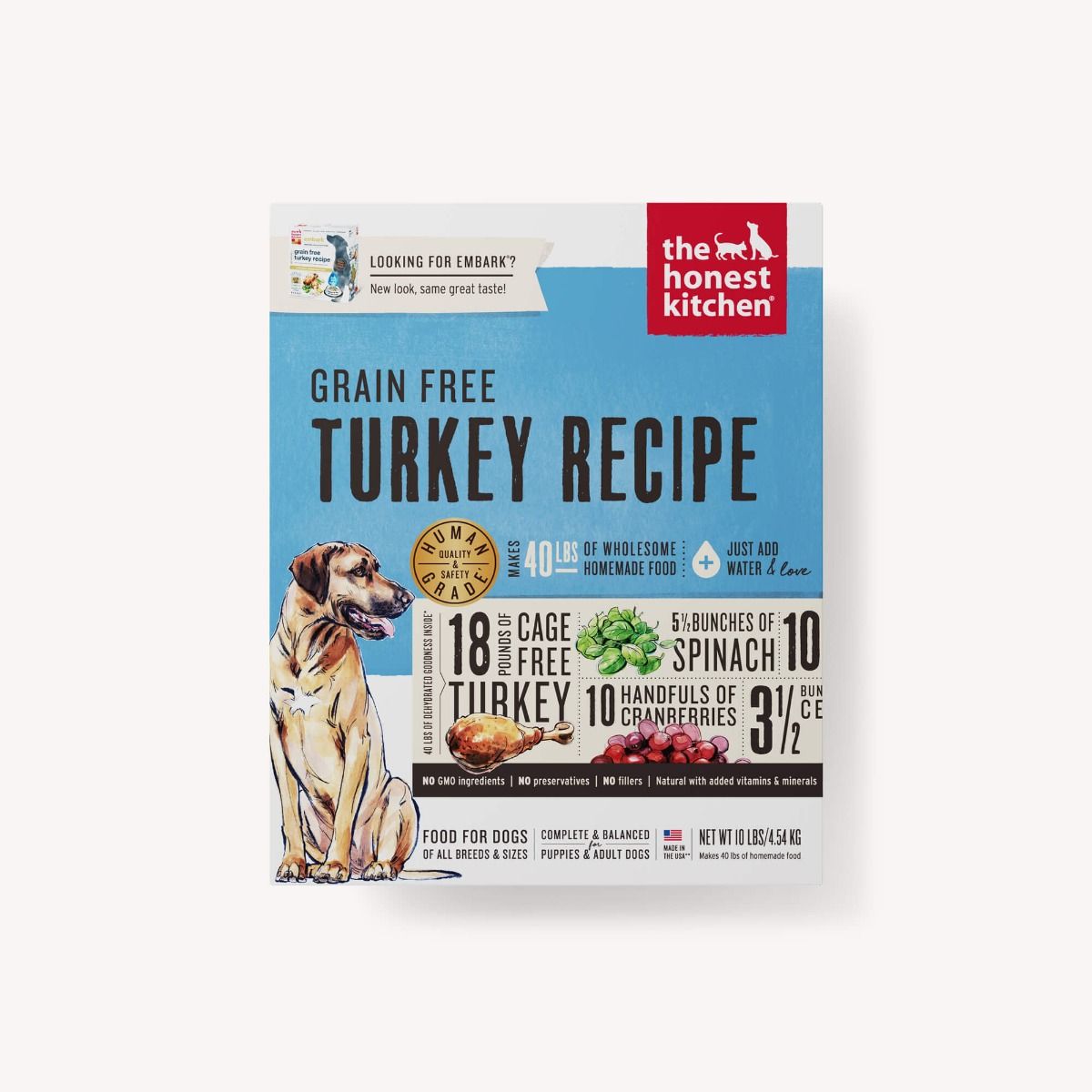 Honest Kitchen Grain-Free Turkey Dehydrated Dog Food - 4 lb Box  