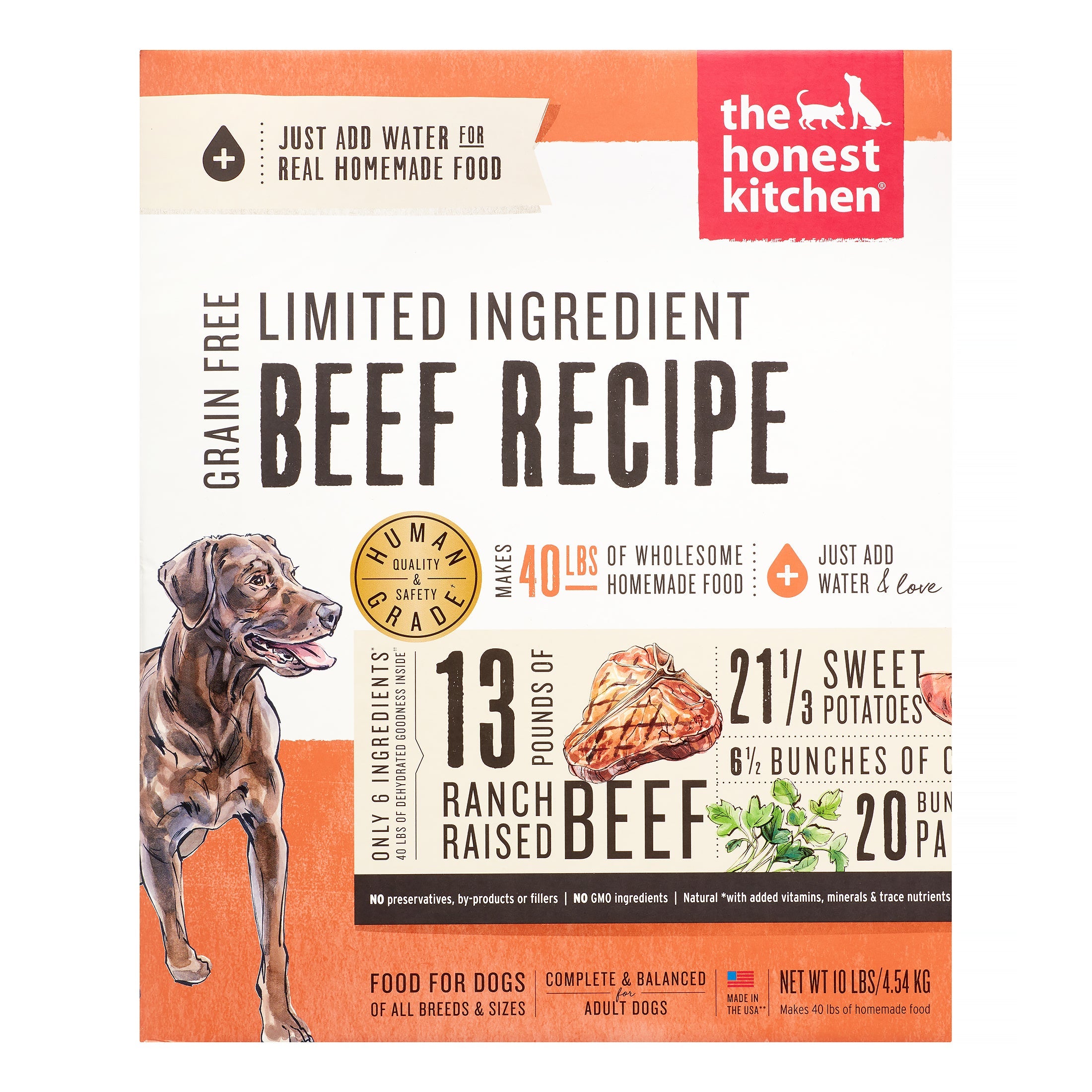 Honest Kitchen Limited Ingredient Diet Grain-Free Beef Dehydrated Dog Food - 10 lb Box  