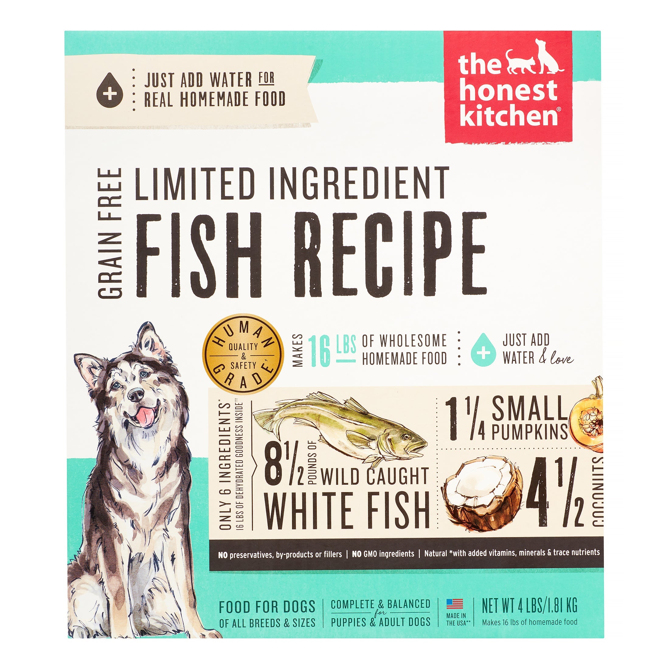 Honest Kitchen Limited Ingredient Diet Grain-Free Fish Dehydrated Dog Food - 4 lb Box  