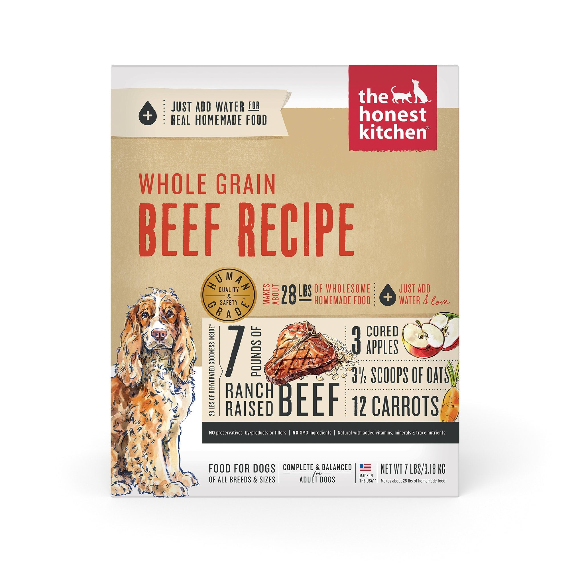 Honest Kitchen Whole Grain Beef Dehydrated Dog Food - 7 lb Box  