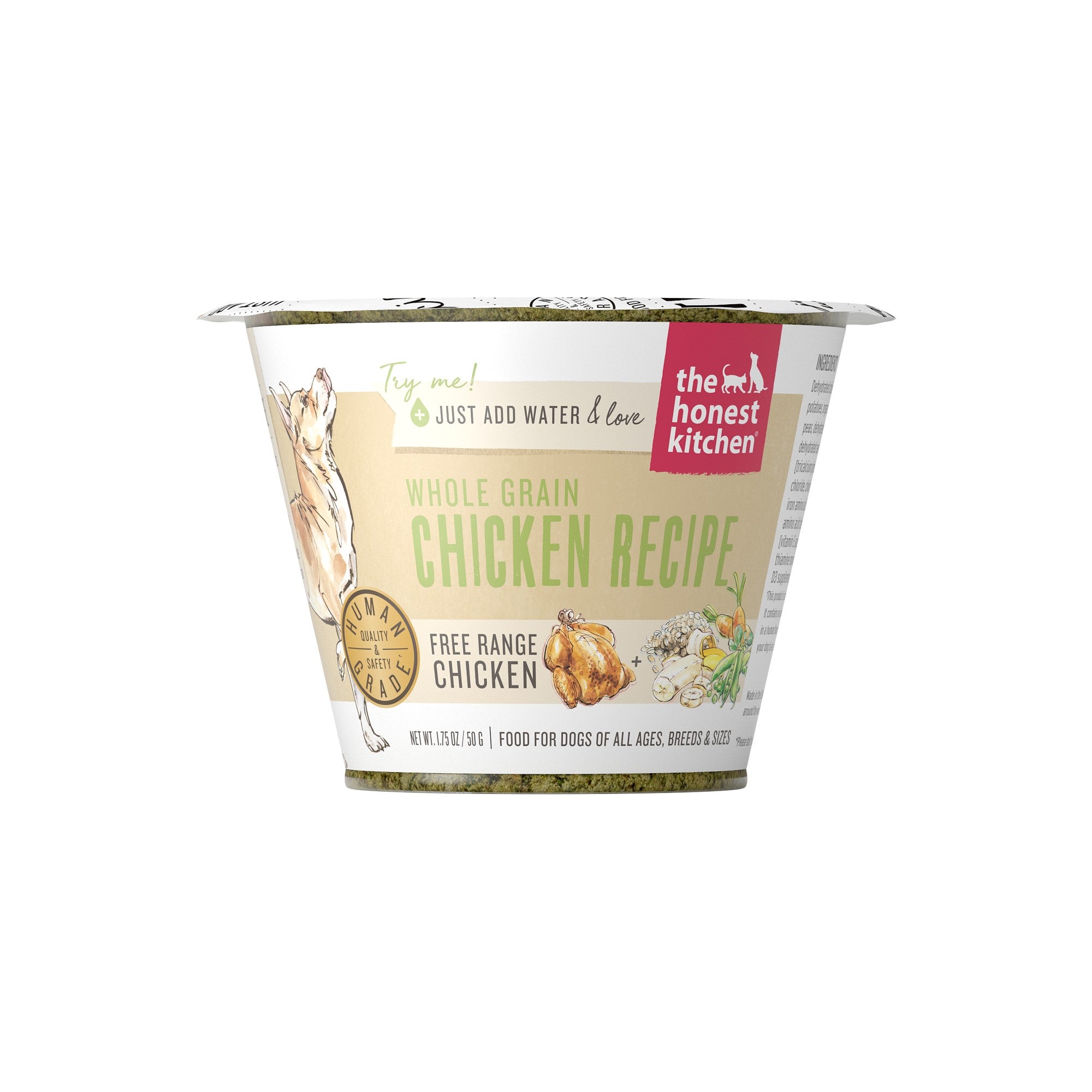 Honest Kitchen Whole Grain Chicken Dehydrated Dog Food - 1.75 Oz CUP - Case of 12  