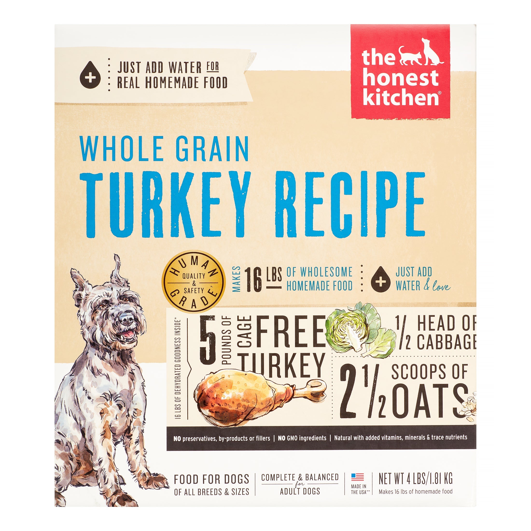 Honest Kitchen Whole Grain Turkey Dehydrated Dog Food - 4 lb Box  