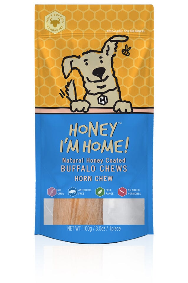 Honey I'm Home Natural Honey Coated Horn Core Buffalo Dog Chews  