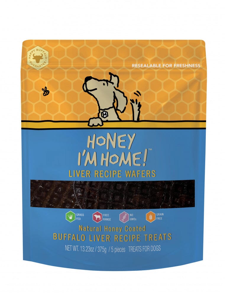 Honey I'm Home Natural Honey Coated Liver Wafers Buffalo Dog Chews  