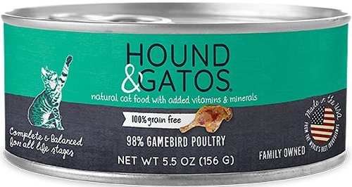 Hound and Gatos Grain-Free Gamebird Pate Canned Cat Food - 5.5 Oz - Case of 24  