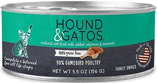 Hound and Gatos Grain-Free Gamebird Pate Canned Cat Food - 5.5 Oz - Case of 24