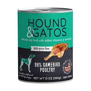 Hound and Gatos Grain-Free Gamebird Pate Canned Dog Food - 13 Oz - Case of 12