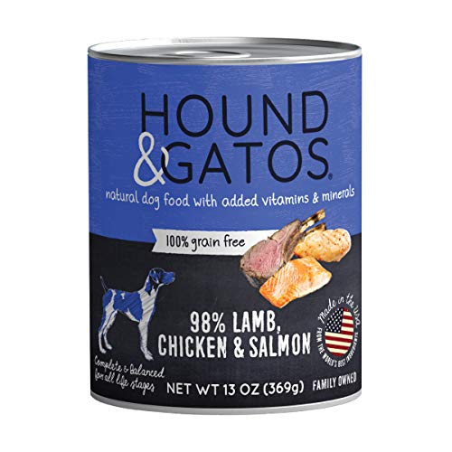 Hound and Gatos Grain-Free Lamb Chicken Salmon Pate Canned Dog Food - 13 Oz - Case of 12