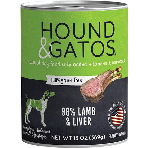 Hound and Gatos Grain-Free Lamb Liver Pate Canned Dog Food - 13 Oz - Case of 12  