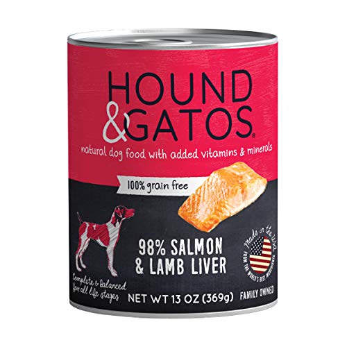 Hound and Gatos Grain-Free Salmon Lamb Liver Pate Canned Dog Food - 13 Oz - Case of 12