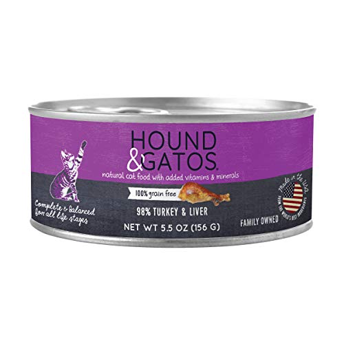 Hound and Gatos Grain-Free Turkey Liver Pate Canned Cat Food - 5.5 Oz - Case of 24  