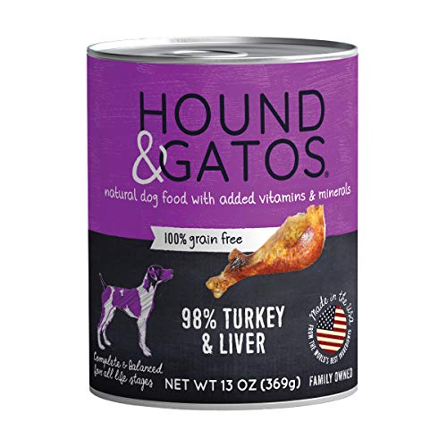 Hound and Gatos Grain-Free Turkey Turkey Liver Pate Canned Dog Food- 13 Oz - Case of 12