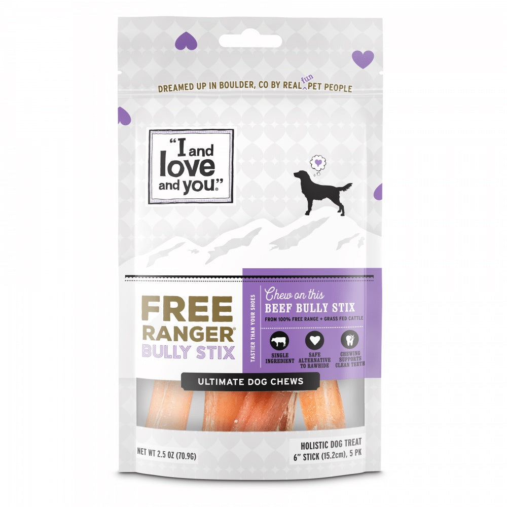 I and Love and You Free Grain Free Ranger Bully Stix Dog Treats  