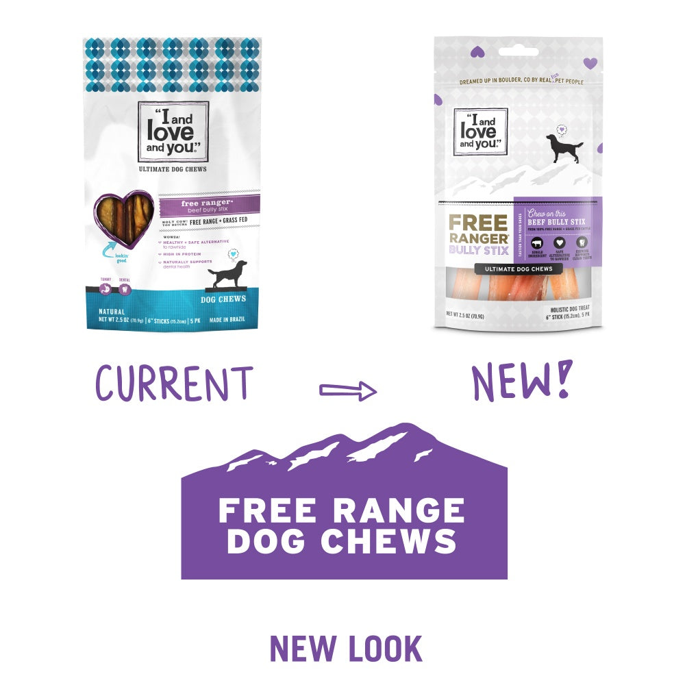 I and Love and You Free Grain Free Ranger Bully Stix Dog Treats  