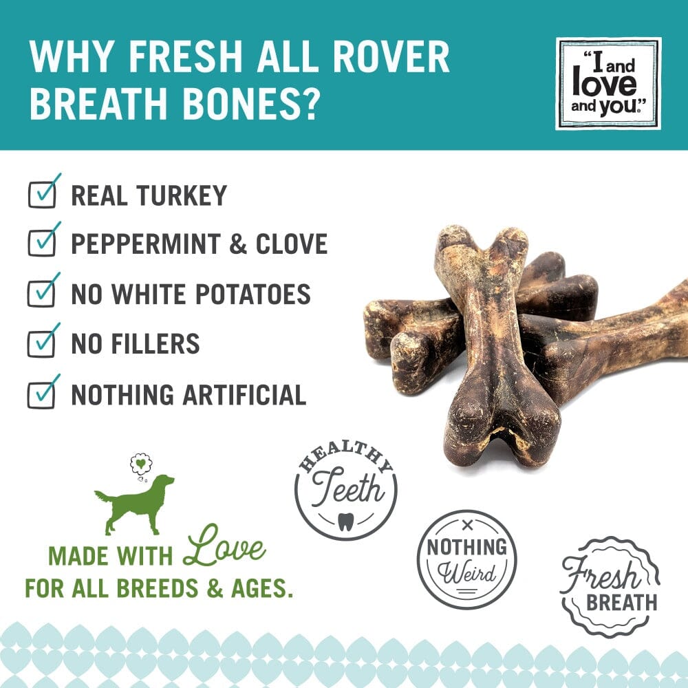 I and Love and You Fresh All Rover Regular Breath Bones Dog Chews  