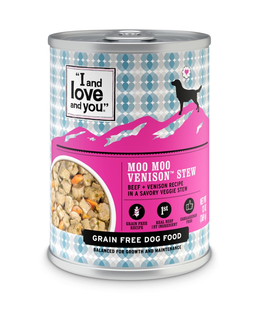 I And Love And You Grain Free Moo Moo Venison Stew Canned Dog Food  