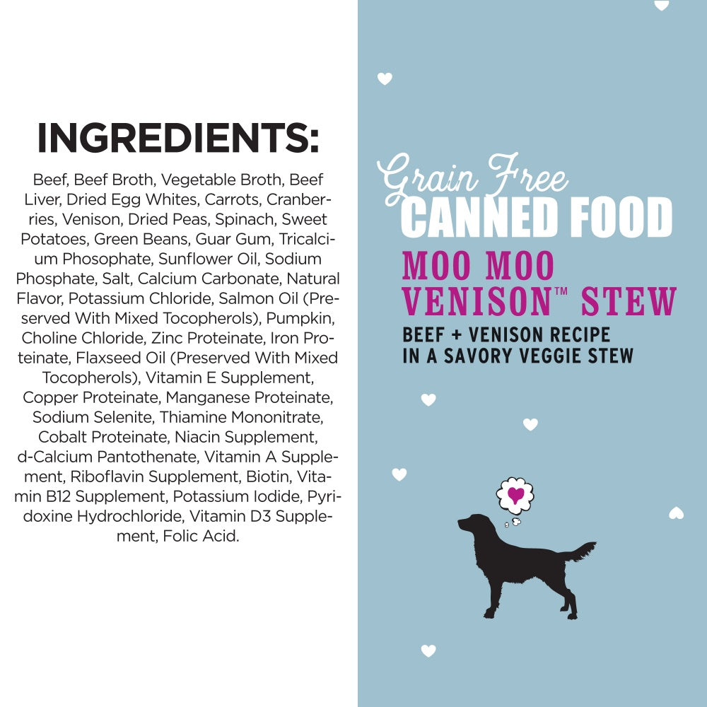 I And Love And You Grain Free Moo Moo Venison Stew Canned Dog Food  