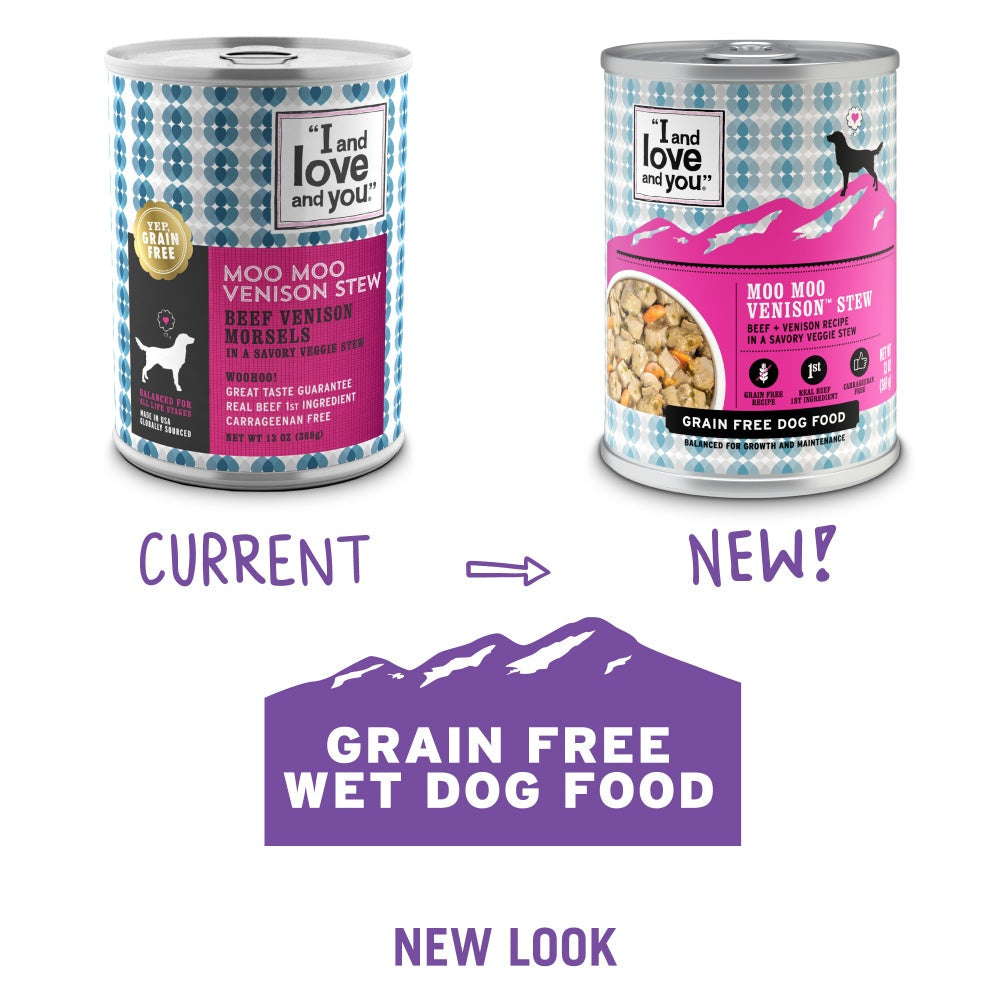 I And Love And You Grain Free Moo Moo Venison Stew Canned Dog Food  