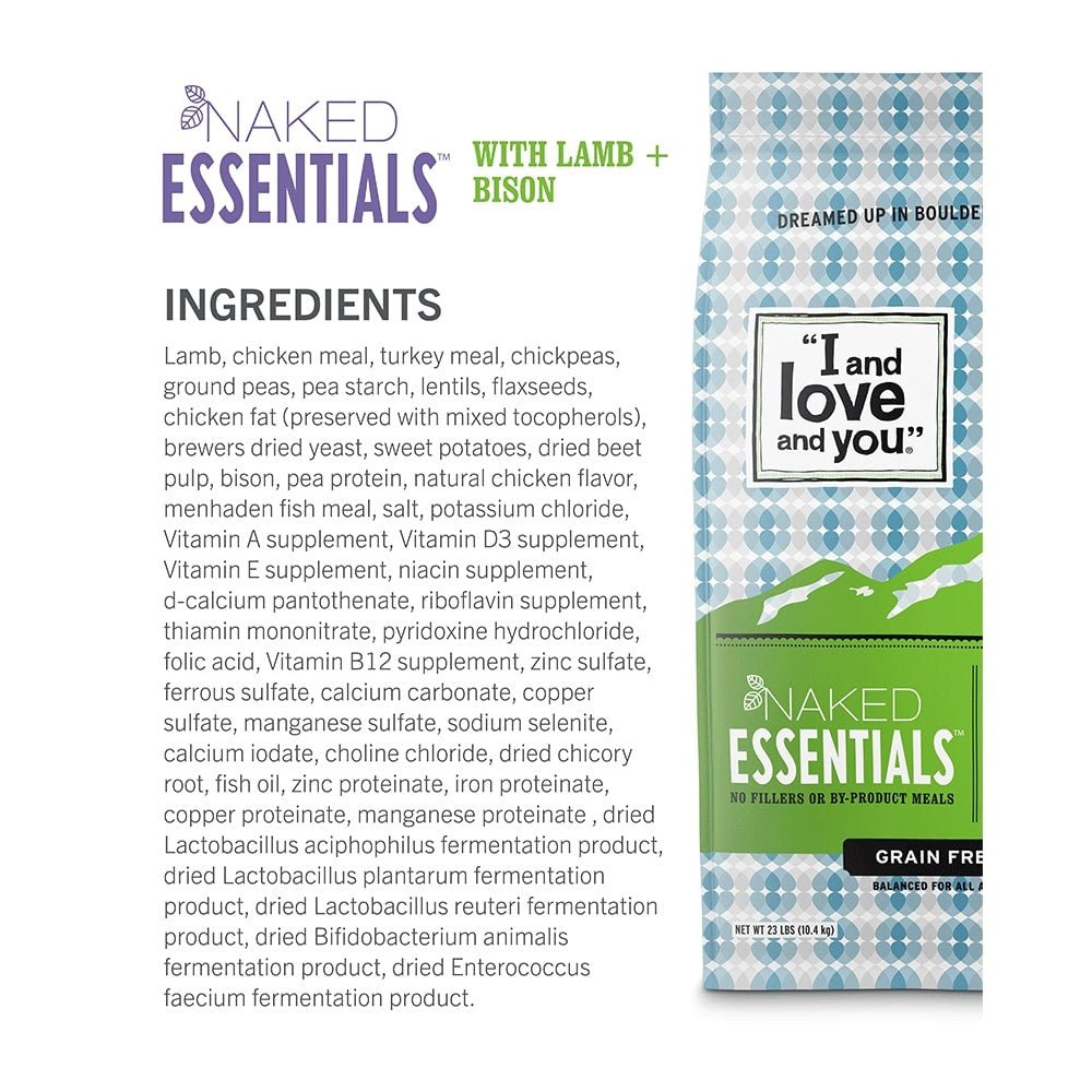 I and Love and You Naked Essentials Grain Free Lamb & Bison Dry Dog Food  