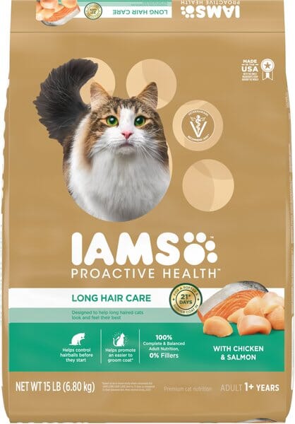 Iams Cat Long Hair Dry Cat Food - 15 Lbs  