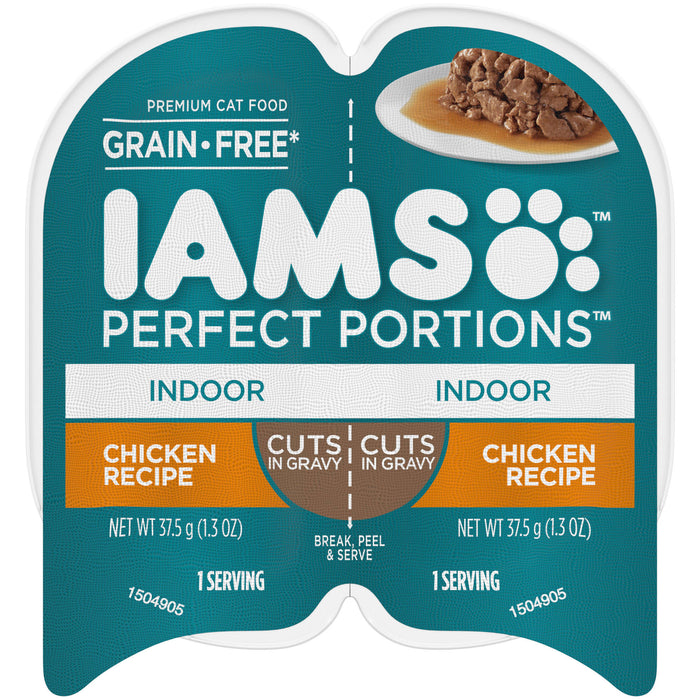 Iams Perfect Portions Indoor Cuts Chicken Canned Cat Food - 2.6 oz - Case of 24