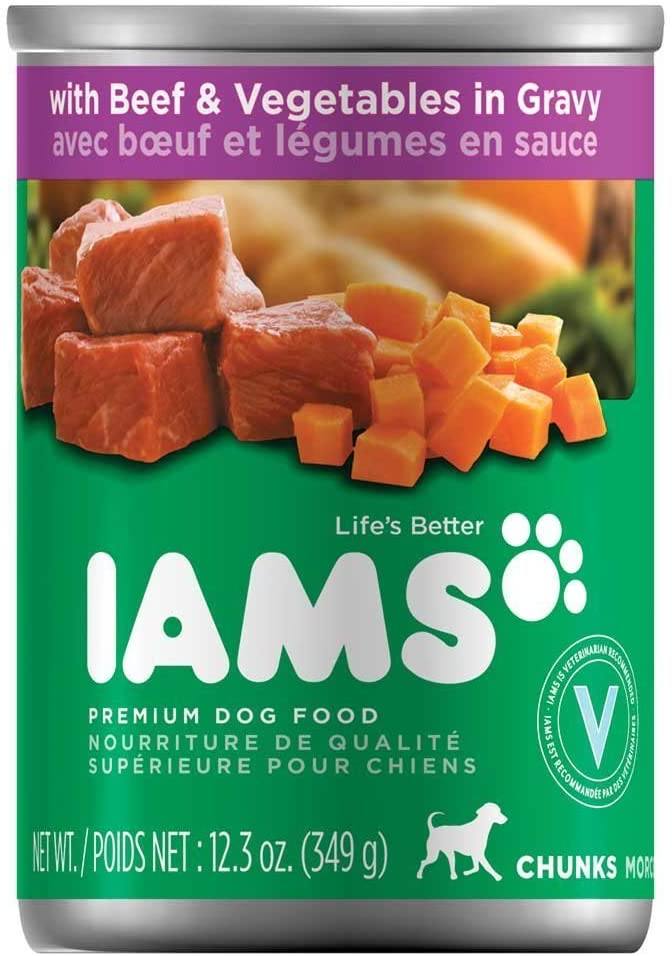 Iams ProActive Chunks with Beef, Beans, Carrots and Rice Canned Dog Food - 13 oz - Case...