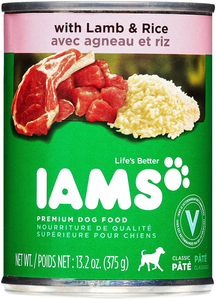 Iams ProActive Dinner with Lamb and Rice Canned Dog Food - 13 oz - Case of 12