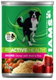 Iams ProActive Ground Dinner with Beef and Rice Canned Dog Food - 13 oz - Case of 12  