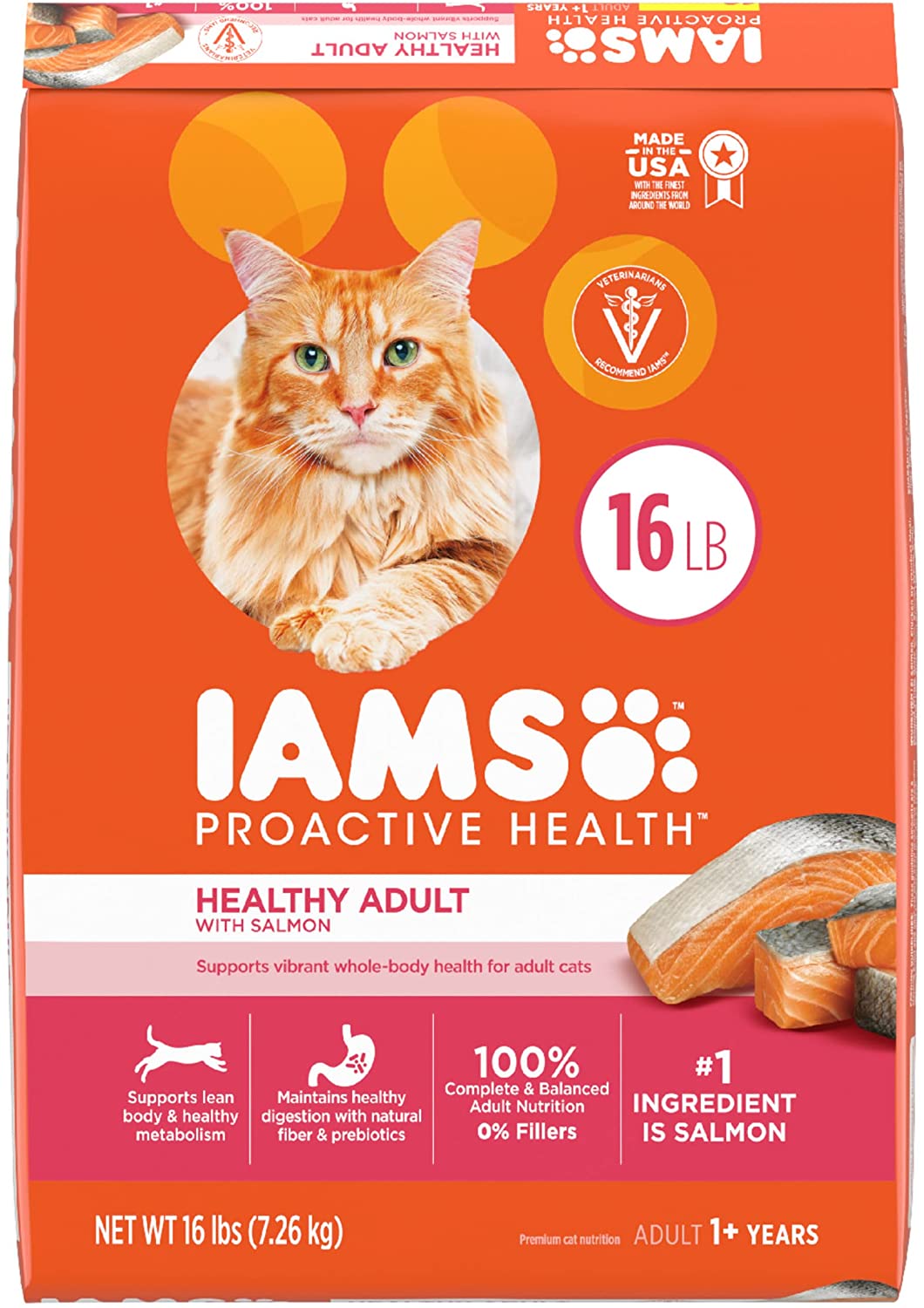 Iams ProActive Health Adult Salmon & Tuna Dry Cat Food - 16 lb Bag  