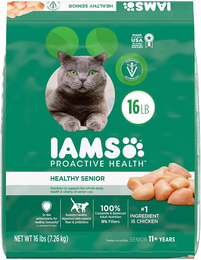 Iams ProActive Health Healthy Senior Dry Cat Food - 16 lb Bag