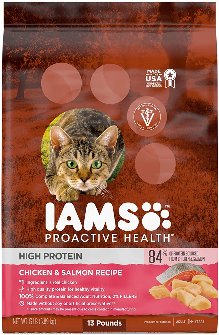 Iams ProActive Health High Protein Chicken & Salmon Dry Cat Food - 13 lb Bag