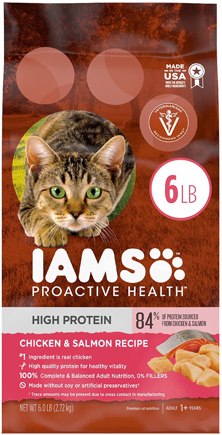 Iams ProActive Health High Protein Chicken & Salmon Dry Cat Food - 6 lb Bag  