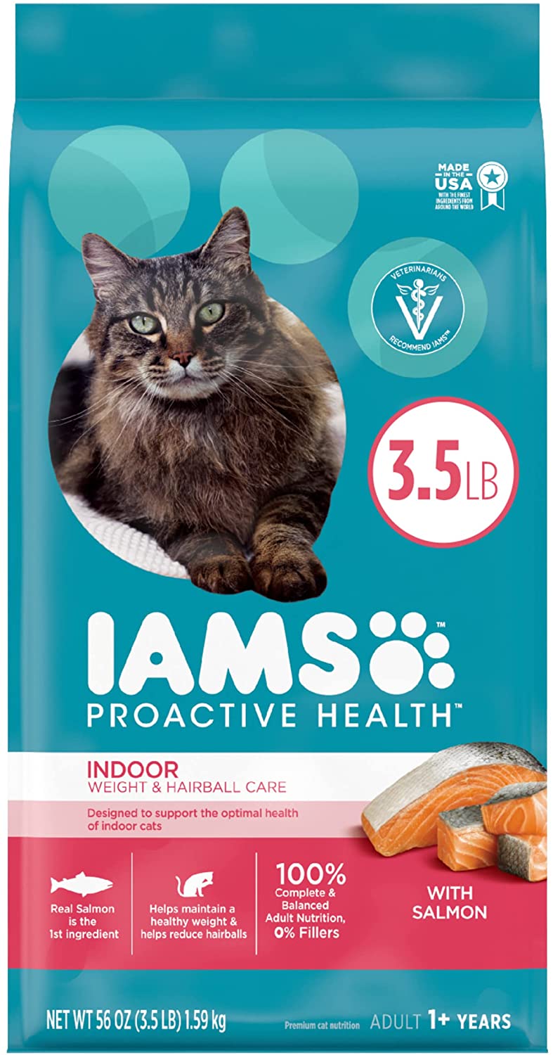 Iams ProActive Health Indoor Weight & Hairball Care Salmon Dry Cat Food - 3.5 lb Bag  