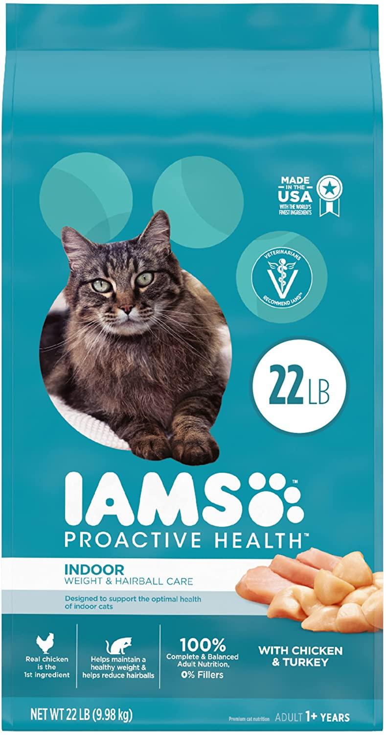 Iams ProActive Health Indoor Weight Hairball Dry Cat Food - 22 lb Bag  