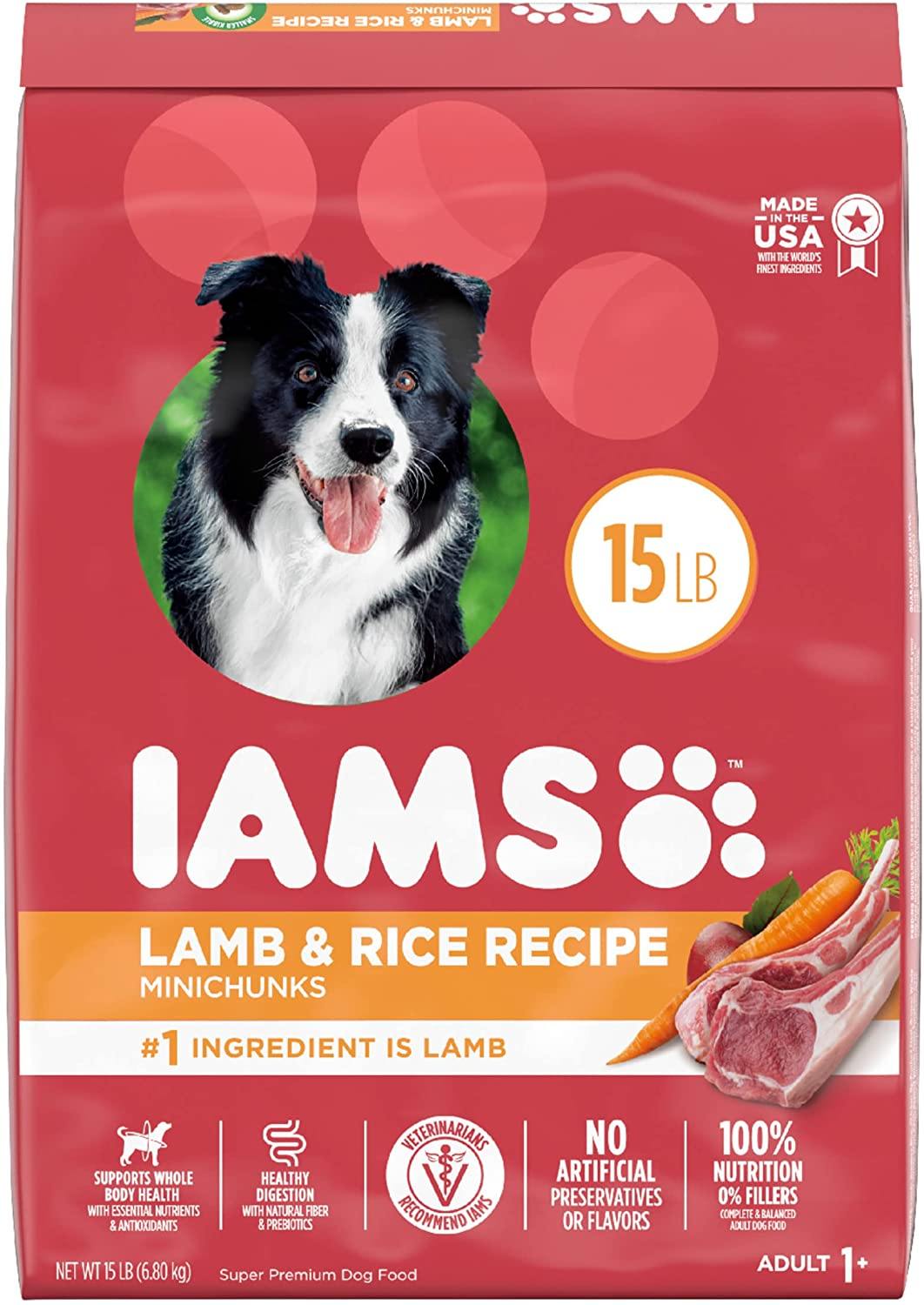 Iams ProActive Health Lamb & Rice Mini Chunks Adult Dry Dog Food - 15 lb Bag  