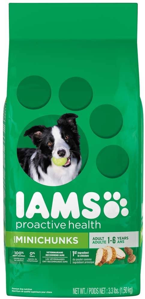 Iams ProActive Health Mini Chunks Chicken and Whole Grain Adult Dry Dog Food - 3.3 lb Bag