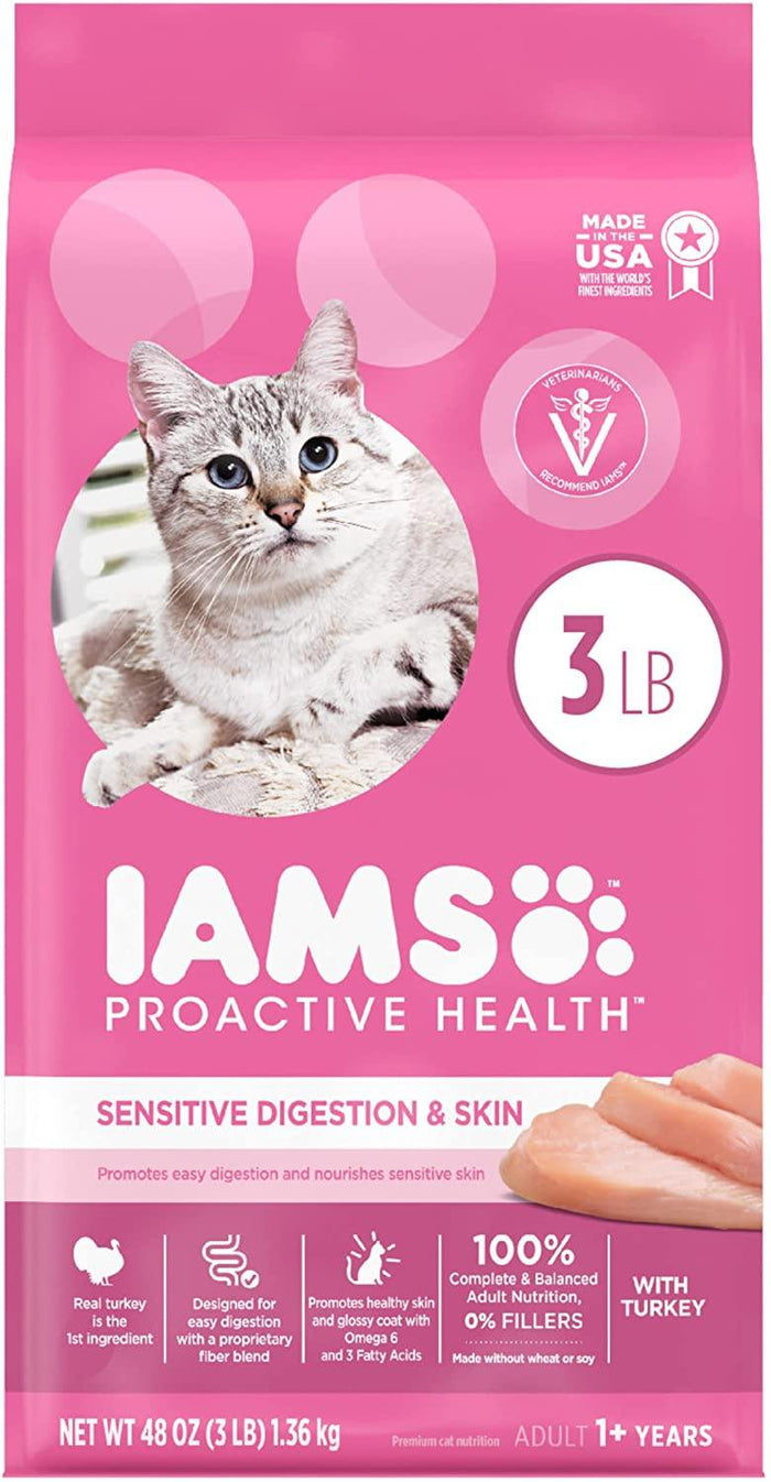 Iams ProActive Health Sensitive Digestion & Skin Dry Cat Food - 3 lb Bag