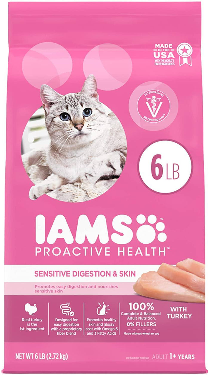 Iams ProActive Health Sensitive Digestion & Skin Dry Cat Food - 6 lb Bag